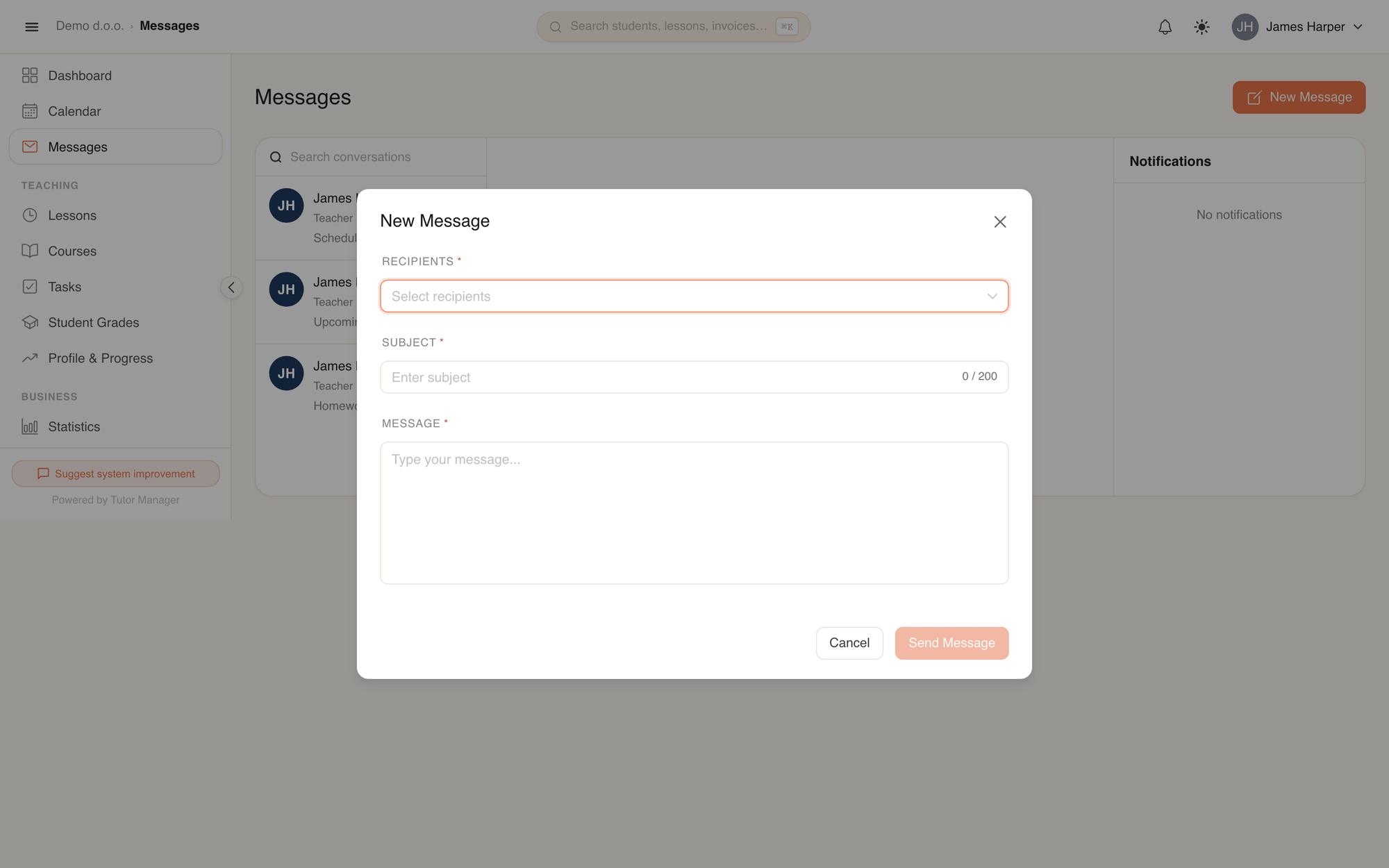 Writing a new message
